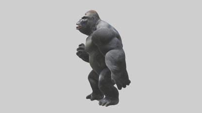 3D model Gorilla beating chest model VR / AR / low-poly
