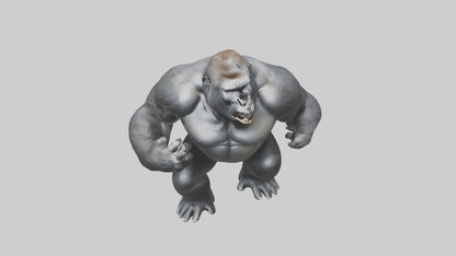 3D model Gorilla beating chest model VR / AR / low-poly