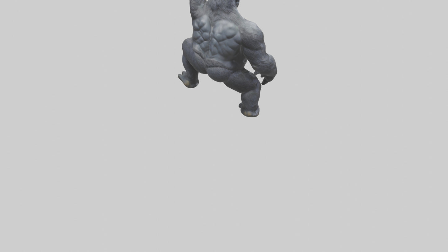 Gorilla statue model VR / AR / low-poly