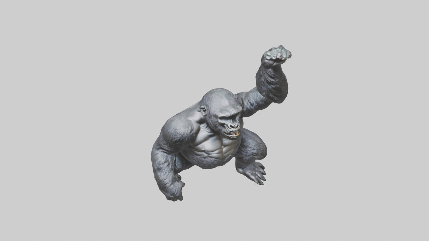 Gorilla statue model VR / AR / low-poly
