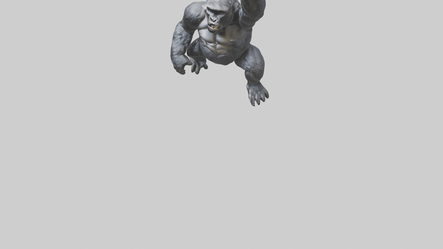 Gorilla statue model VR / AR / low-poly