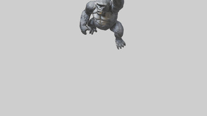 Gorilla statue model VR / AR / low-poly