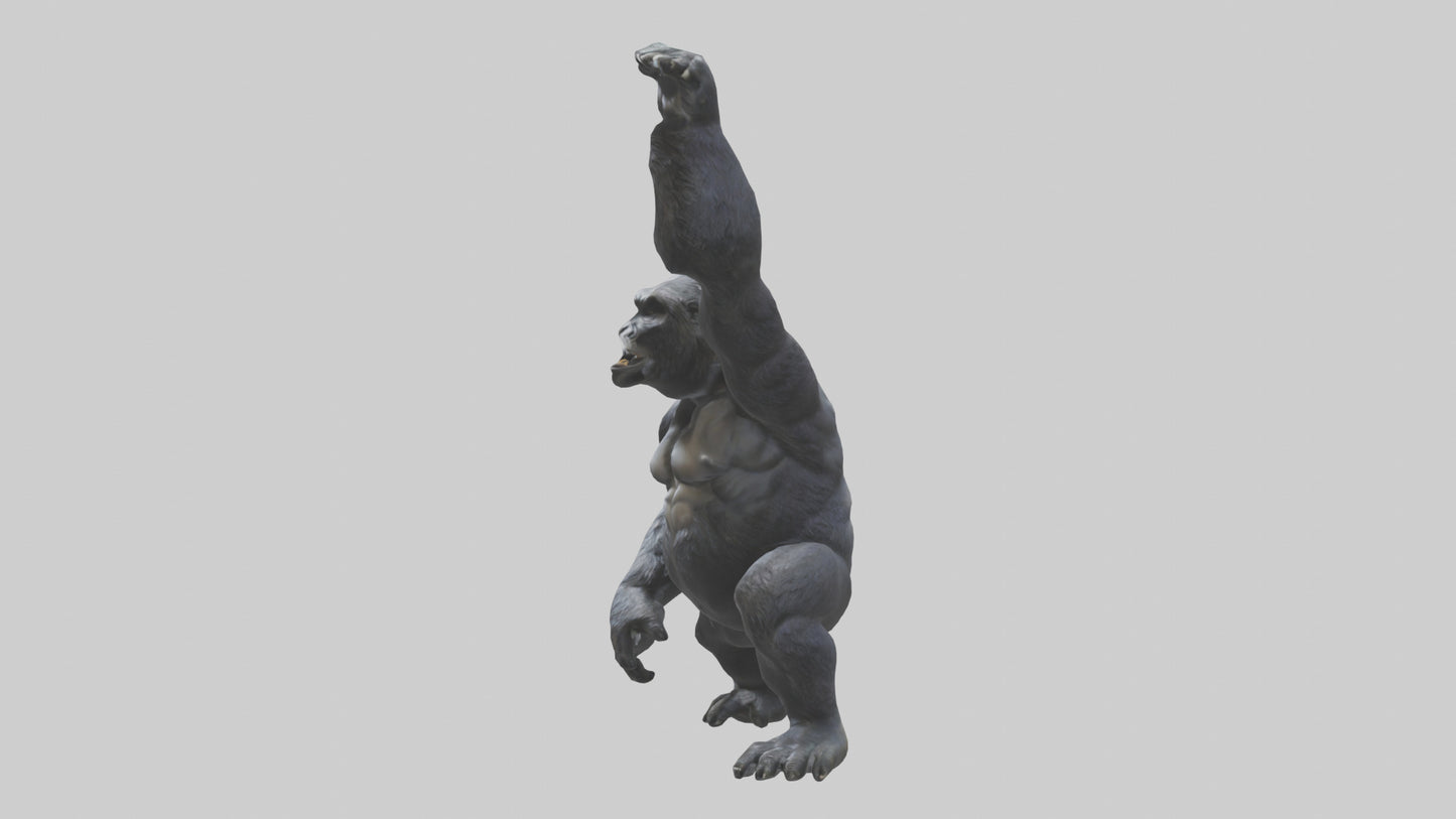 Gorilla statue model VR / AR / low-poly