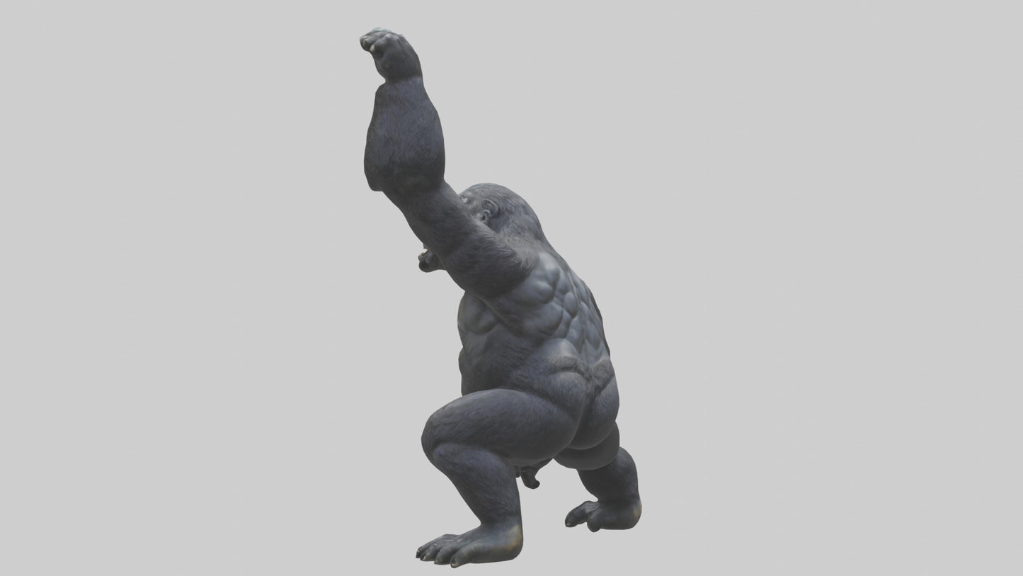 Gorilla statue model VR / AR / low-poly