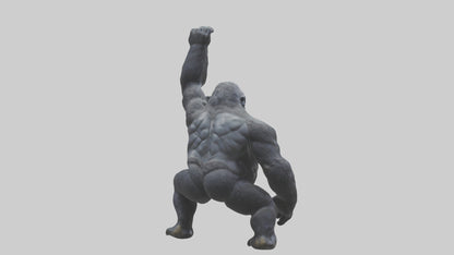 Gorilla statue model VR / AR / low-poly
