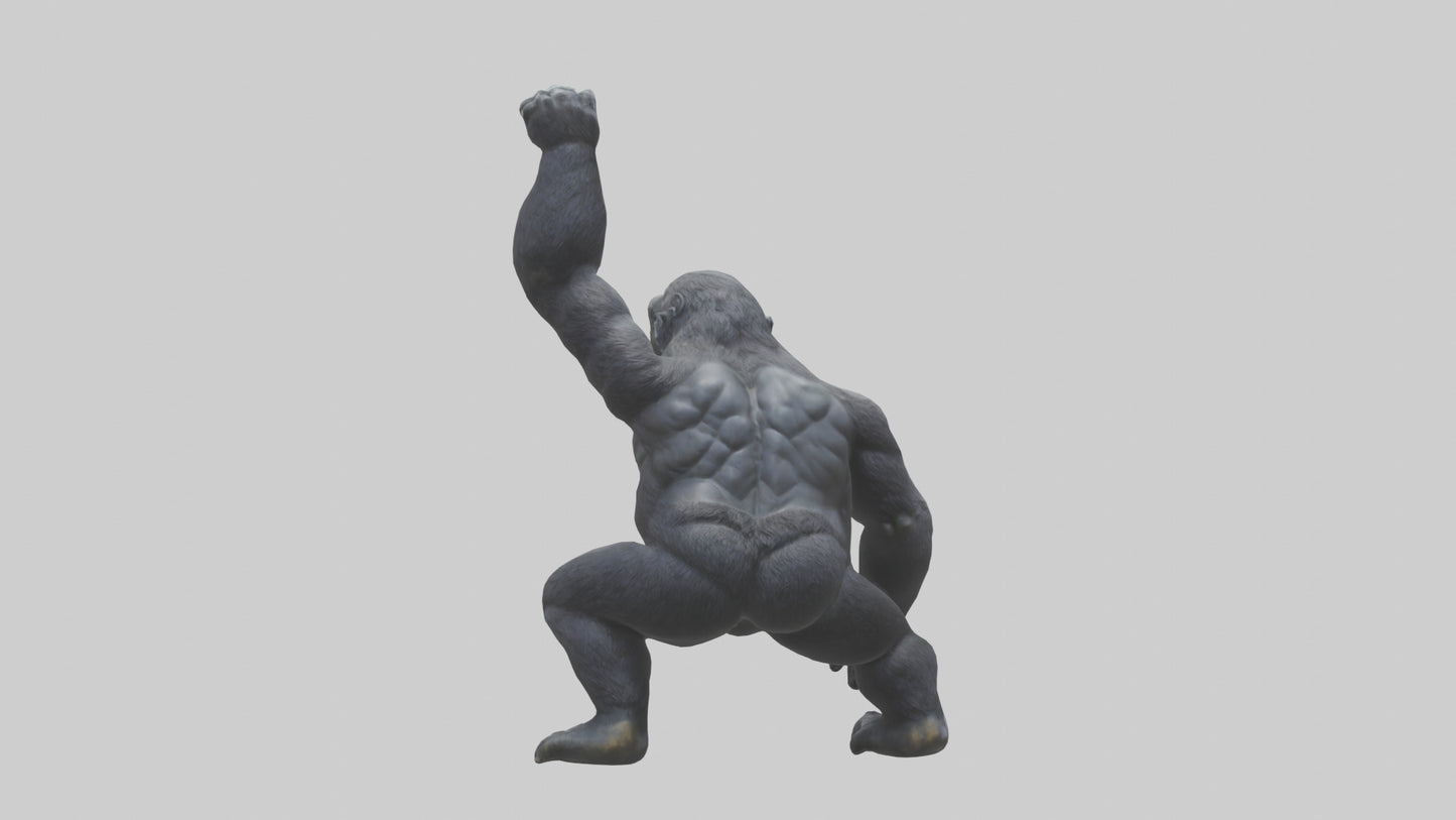 Gorilla statue model VR / AR / low-poly