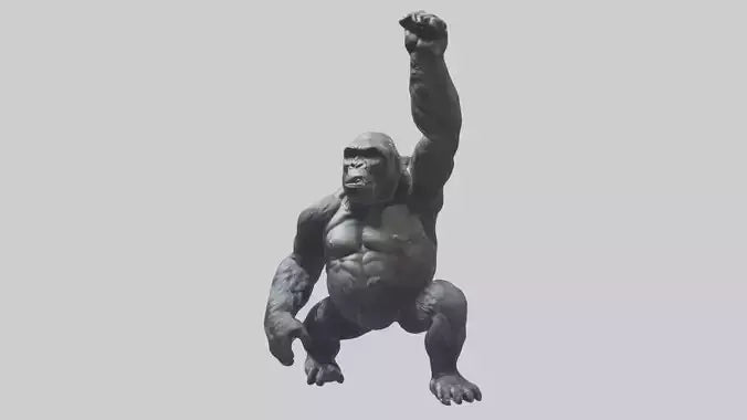 Gorilla statue model VR / AR / low-poly