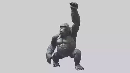 Gorilla statue model VR / AR / low-poly