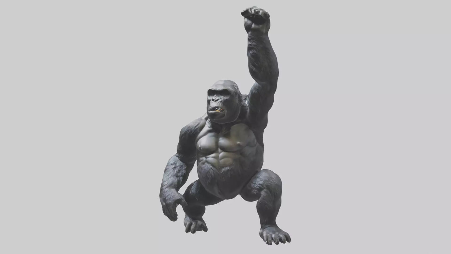 Gorilla statue model VR / AR / low-poly