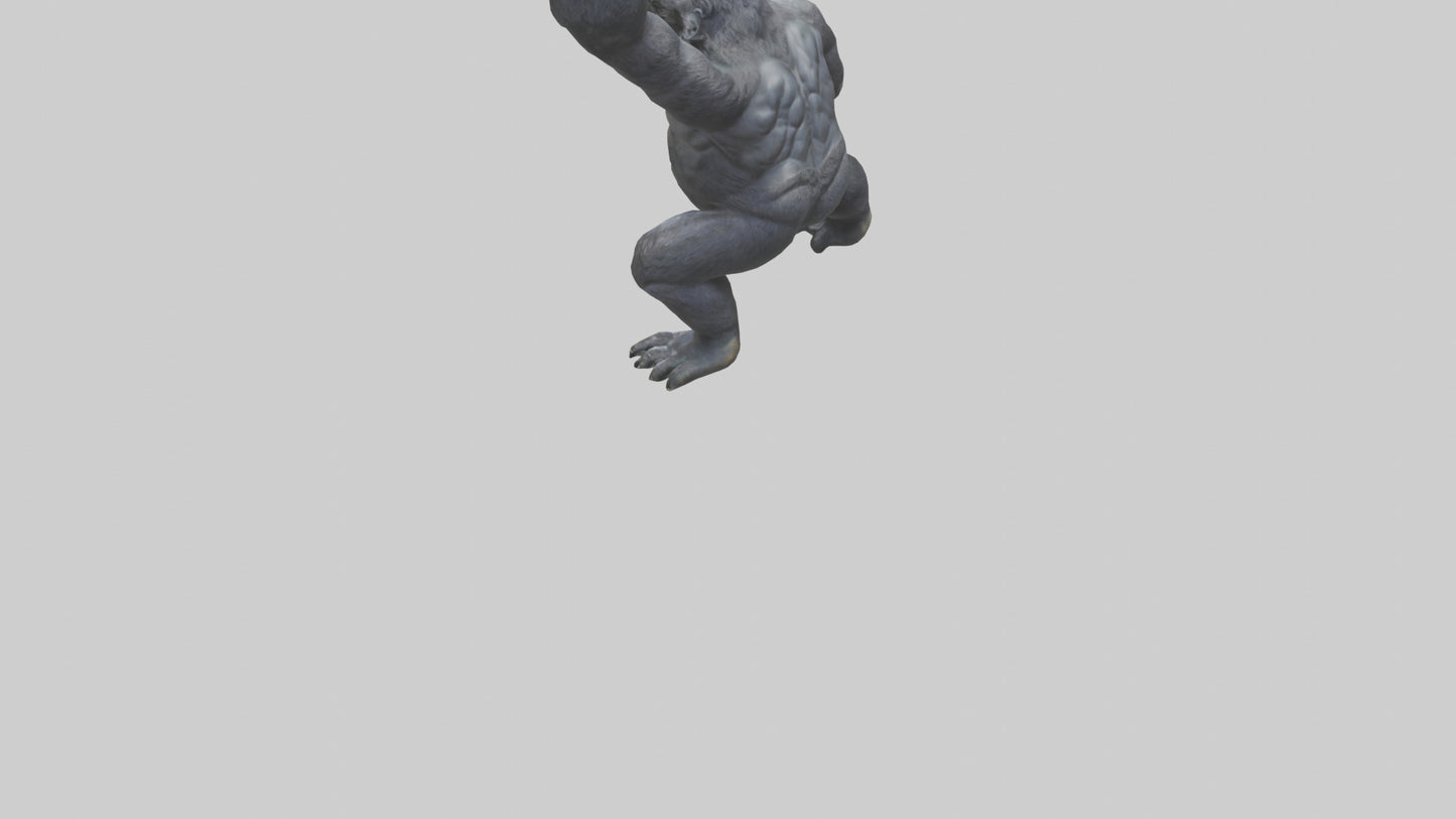 Gorilla statue model VR / AR / low-poly