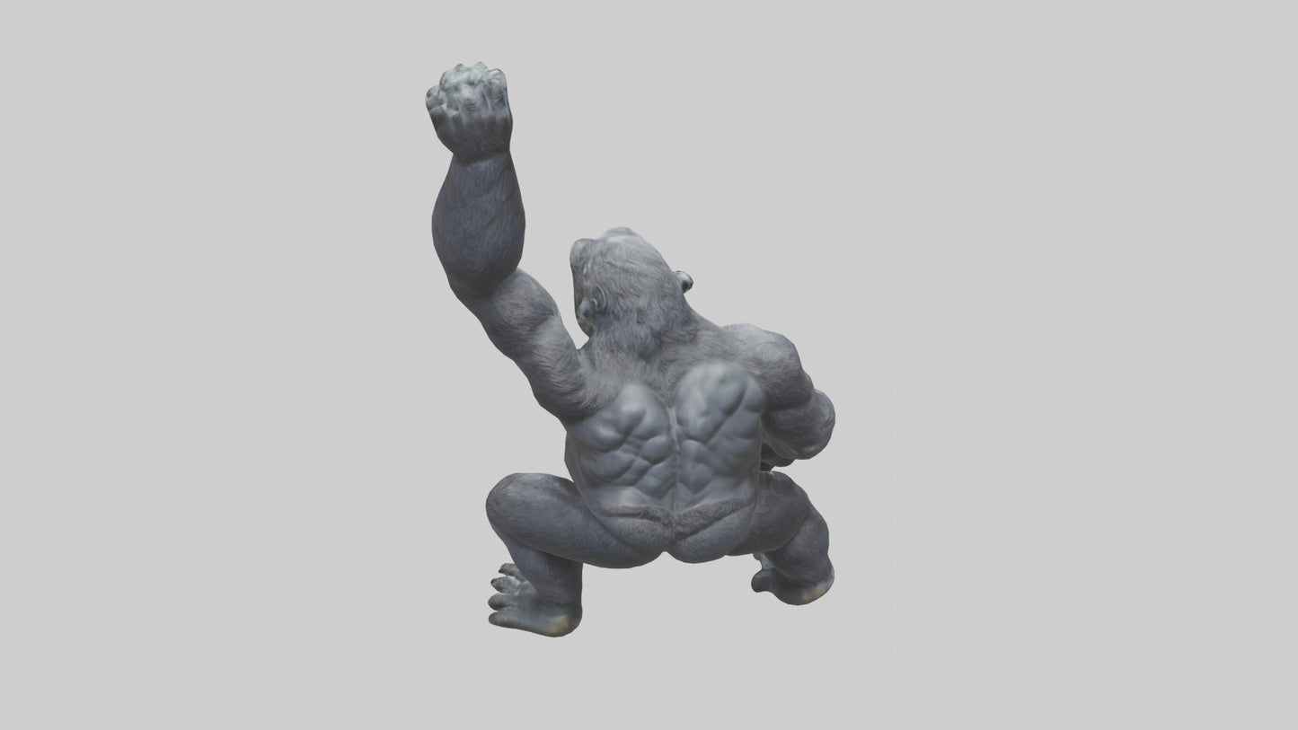 Gorilla statue model VR / AR / low-poly