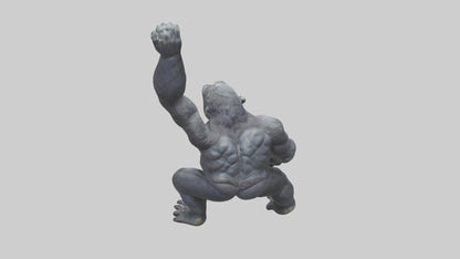 Gorilla statue model VR / AR / low-poly