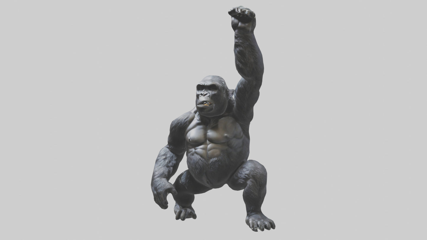 Gorilla statue model VR / AR / low-poly