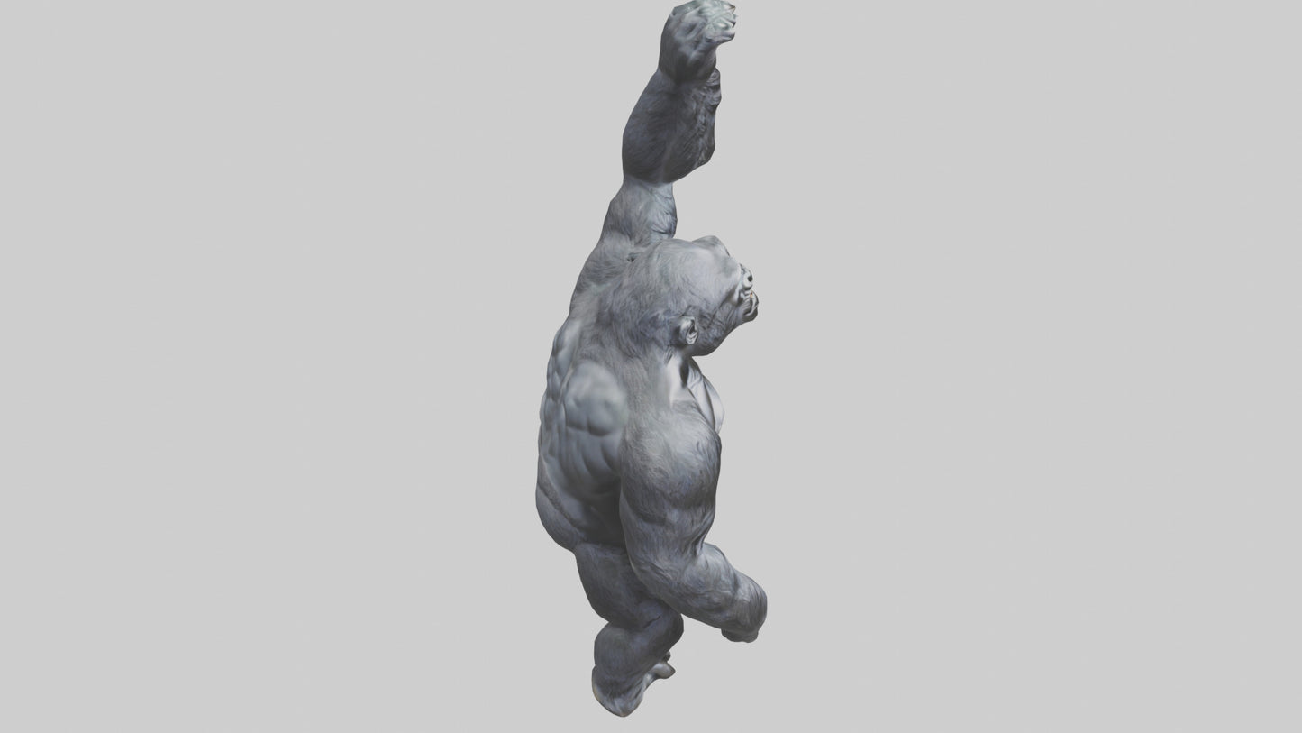 Gorilla statue model VR / AR / low-poly