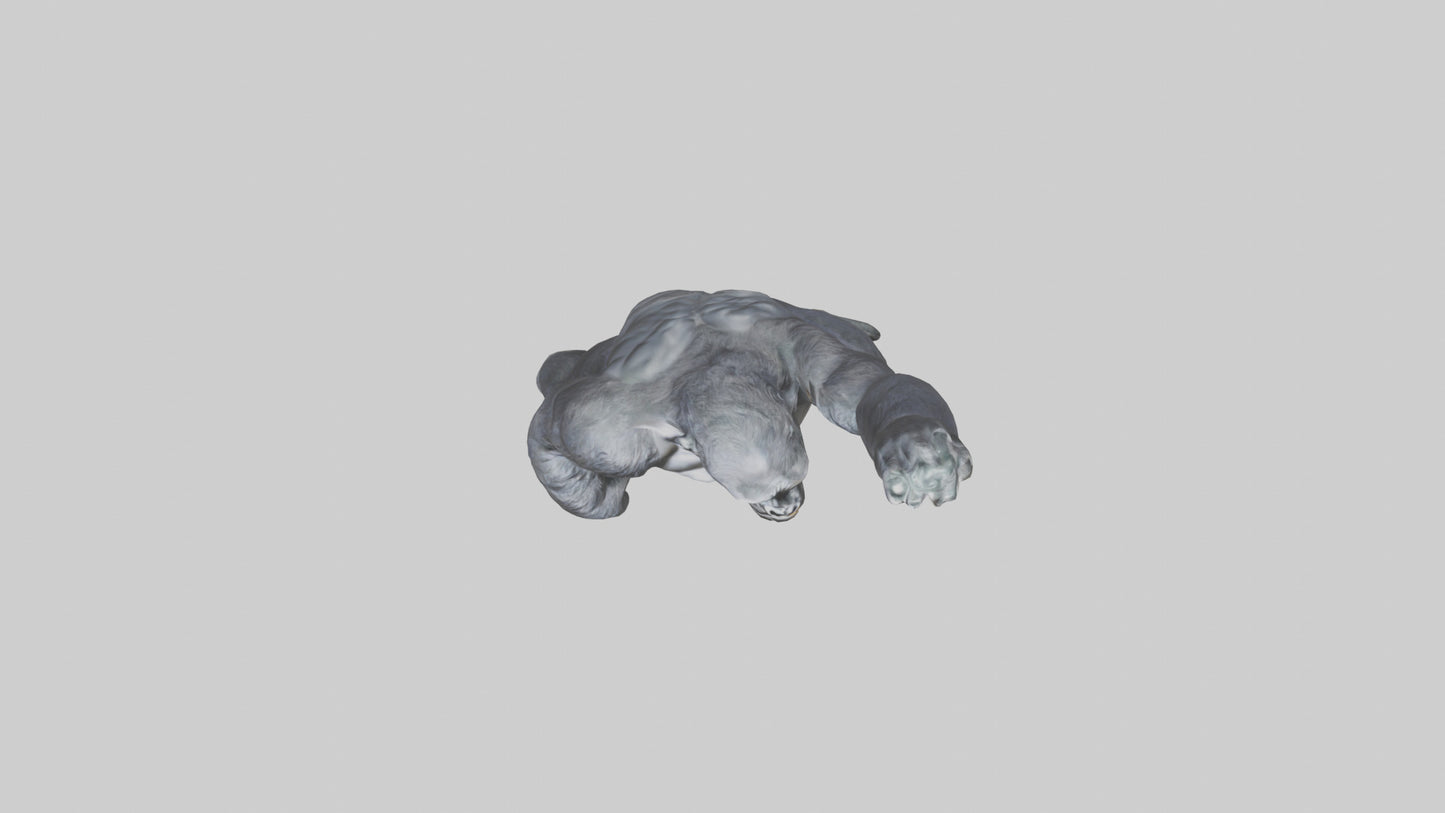 Gorilla statue model VR / AR / low-poly