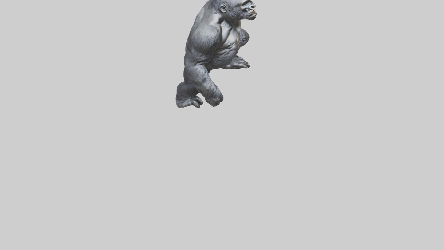 Gorilla statue model VR / AR / low-poly