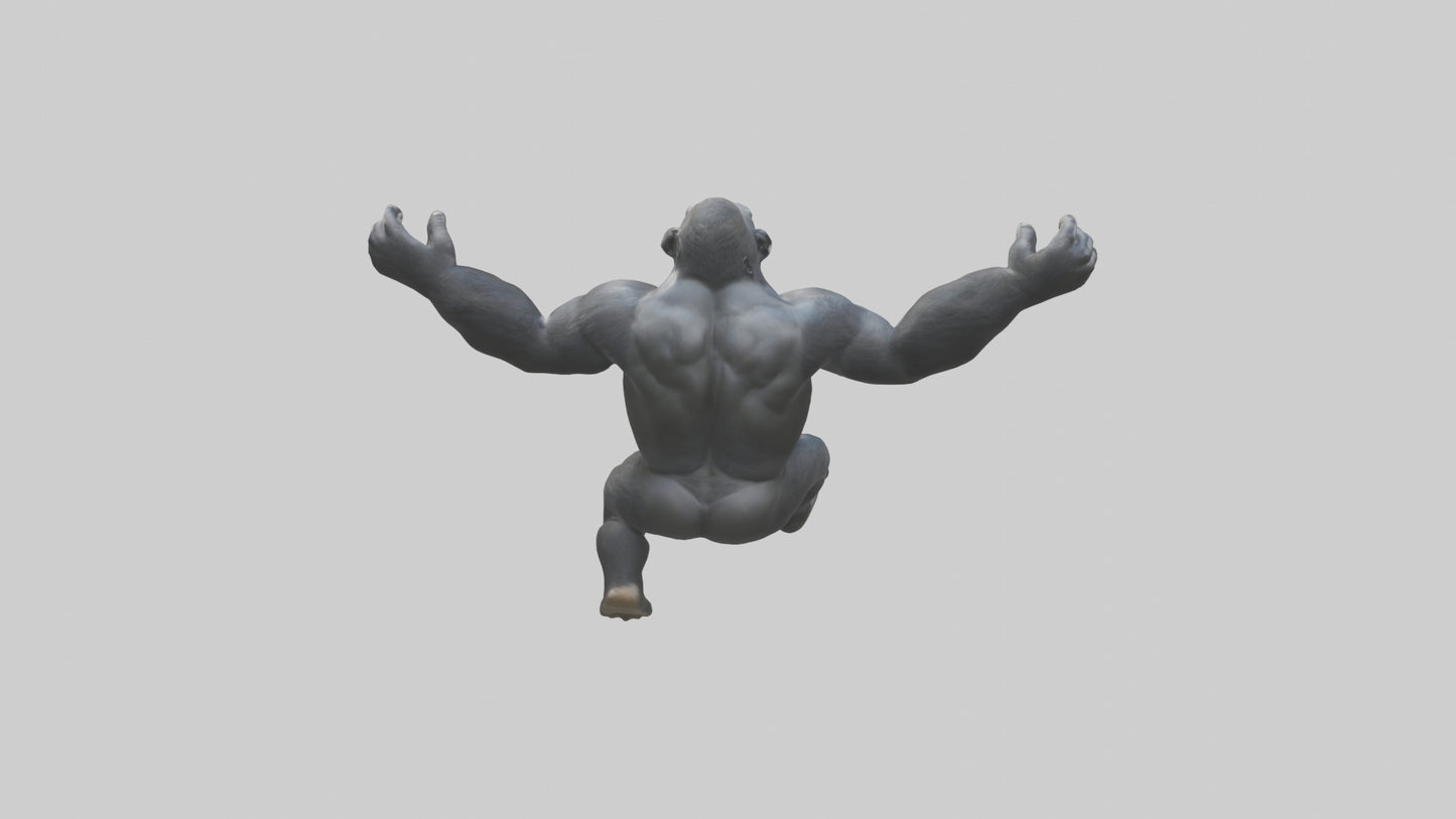 3D model Gorilla swinging model VR / AR / low-poly
