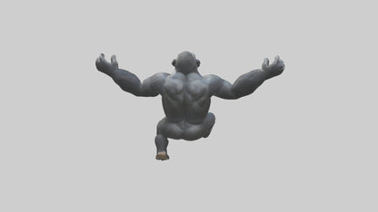 3D model Gorilla swinging model VR / AR / low-poly
