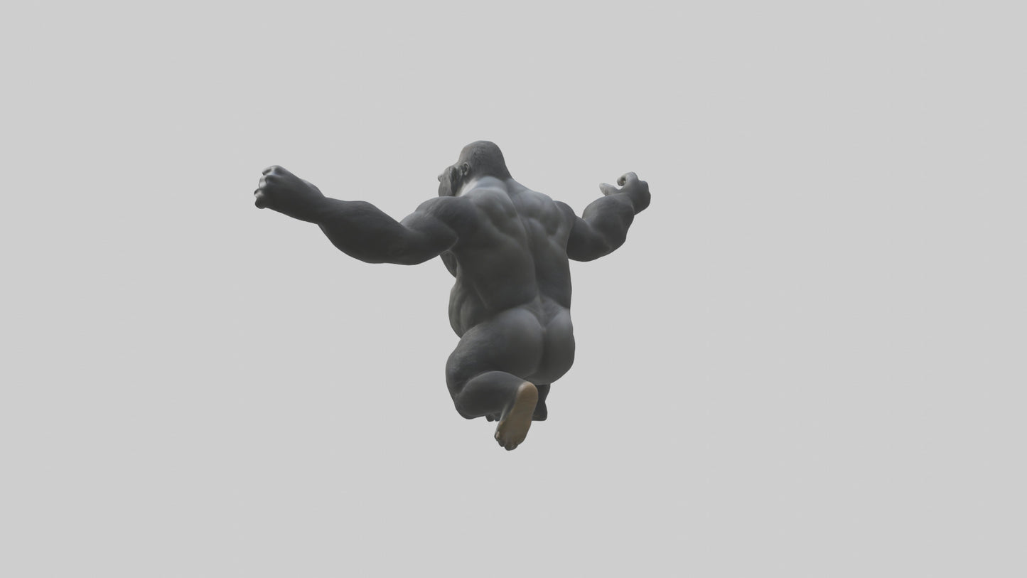 3D model Gorilla swinging model VR / AR / low-poly