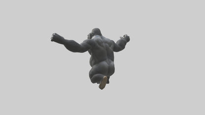 3D model Gorilla swinging model VR / AR / low-poly