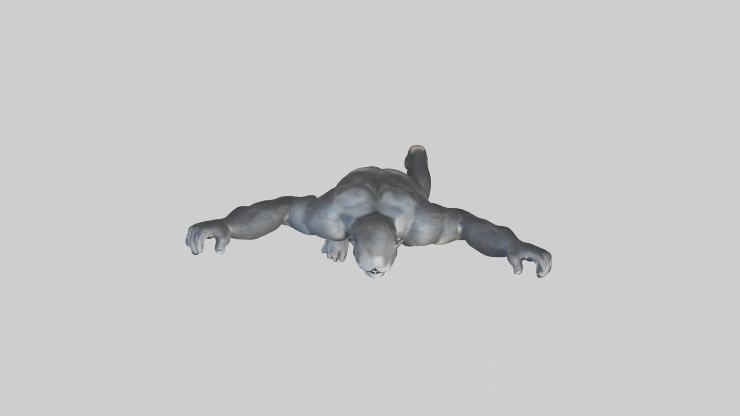 3D model Gorilla swinging model VR / AR / low-poly