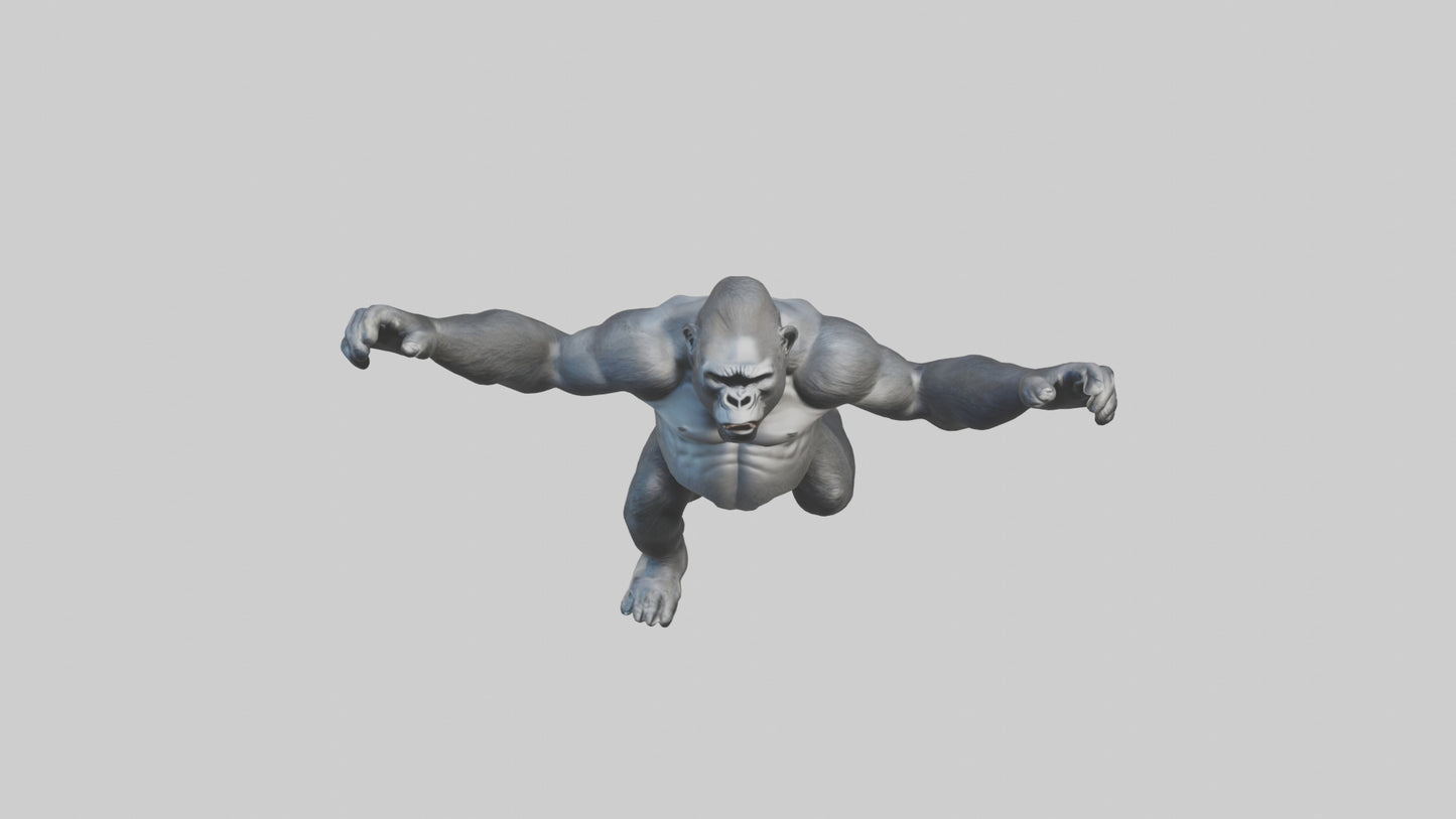 3D model Gorilla swinging model VR / AR / low-poly
