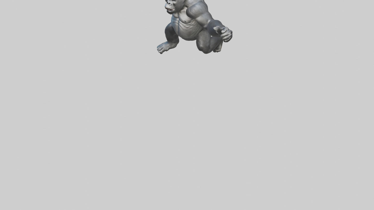 3D model Gorilla swinging model VR / AR / low-poly