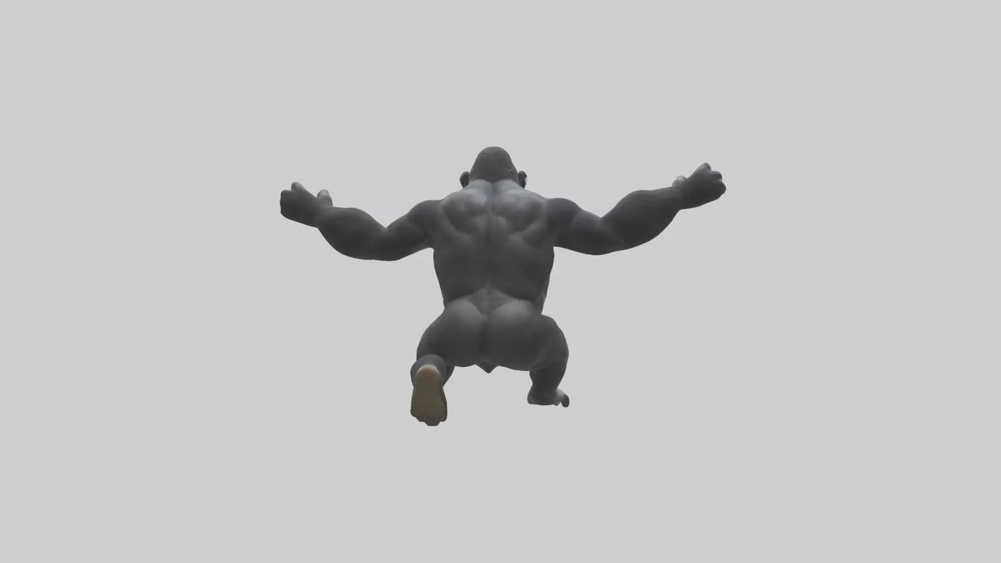 3D model Gorilla swinging model VR / AR / low-poly