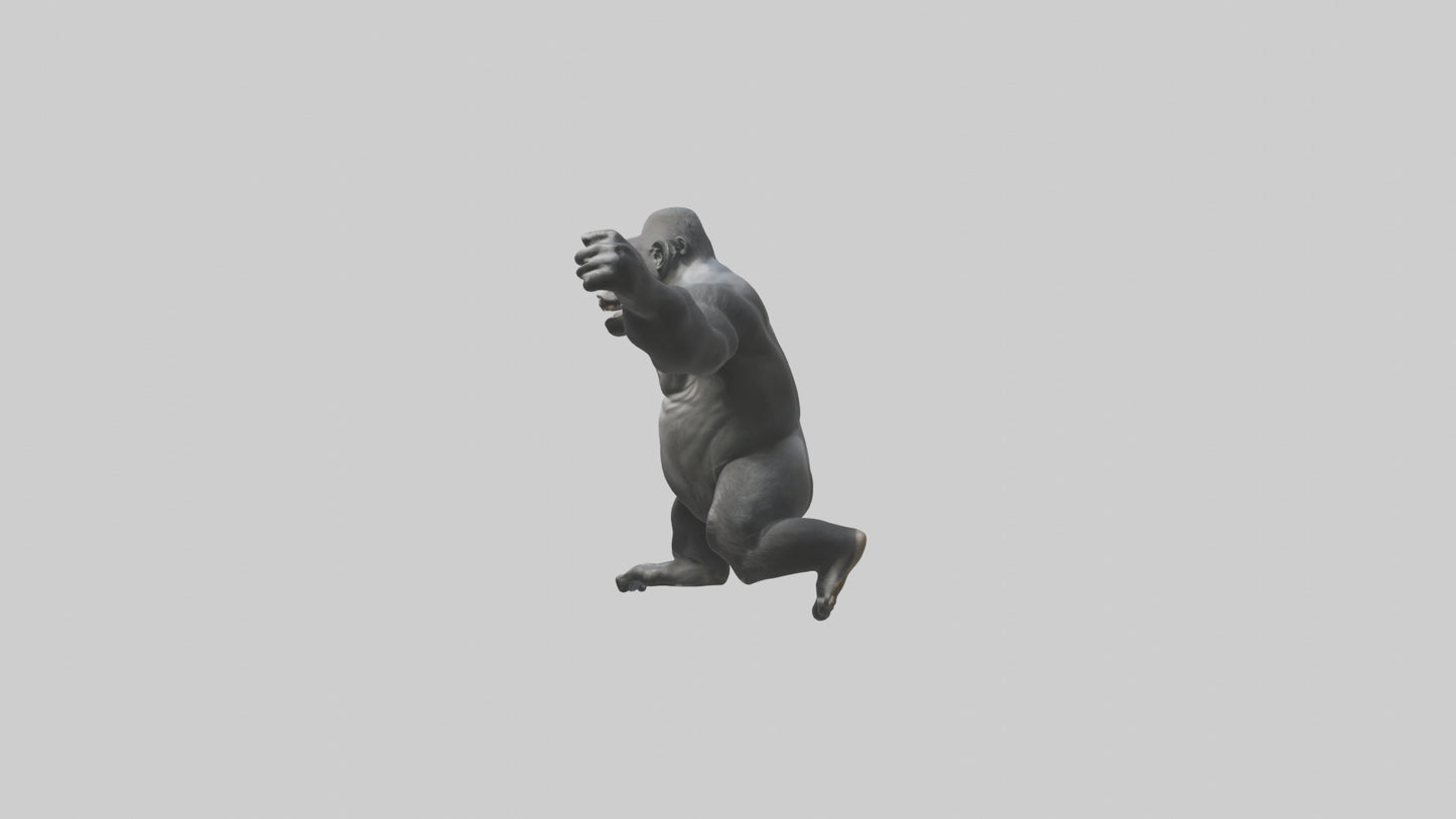3D model Gorilla swinging model VR / AR / low-poly