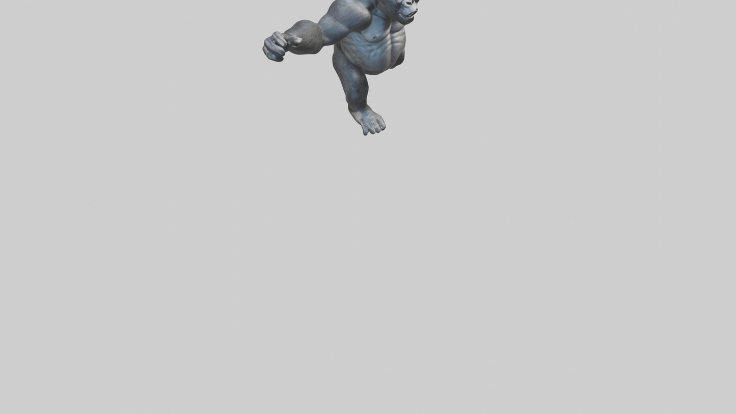 3D model Gorilla swinging model VR / AR / low-poly