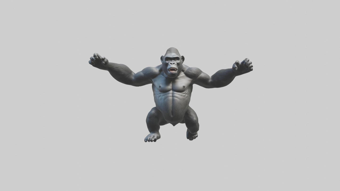 3D model Gorilla swinging model VR / AR / low-poly