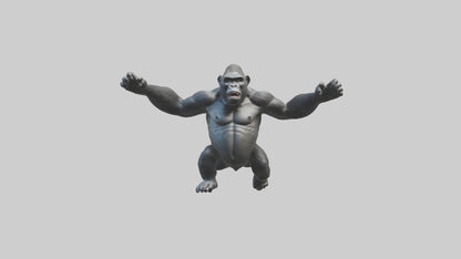 3D model Gorilla swinging model VR / AR / low-poly