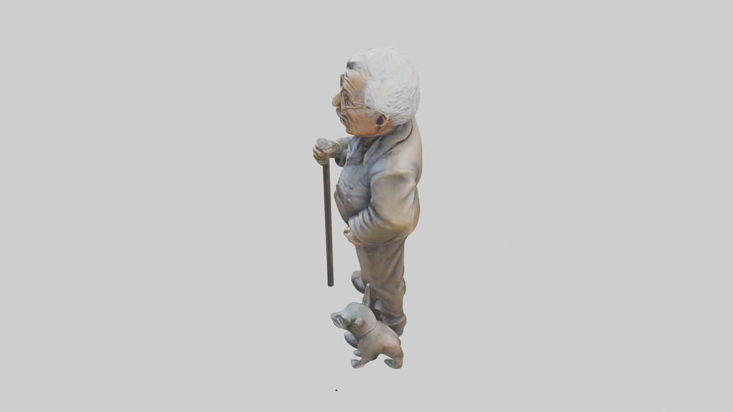 3D model Grandfather statue model VR / AR / low-poly