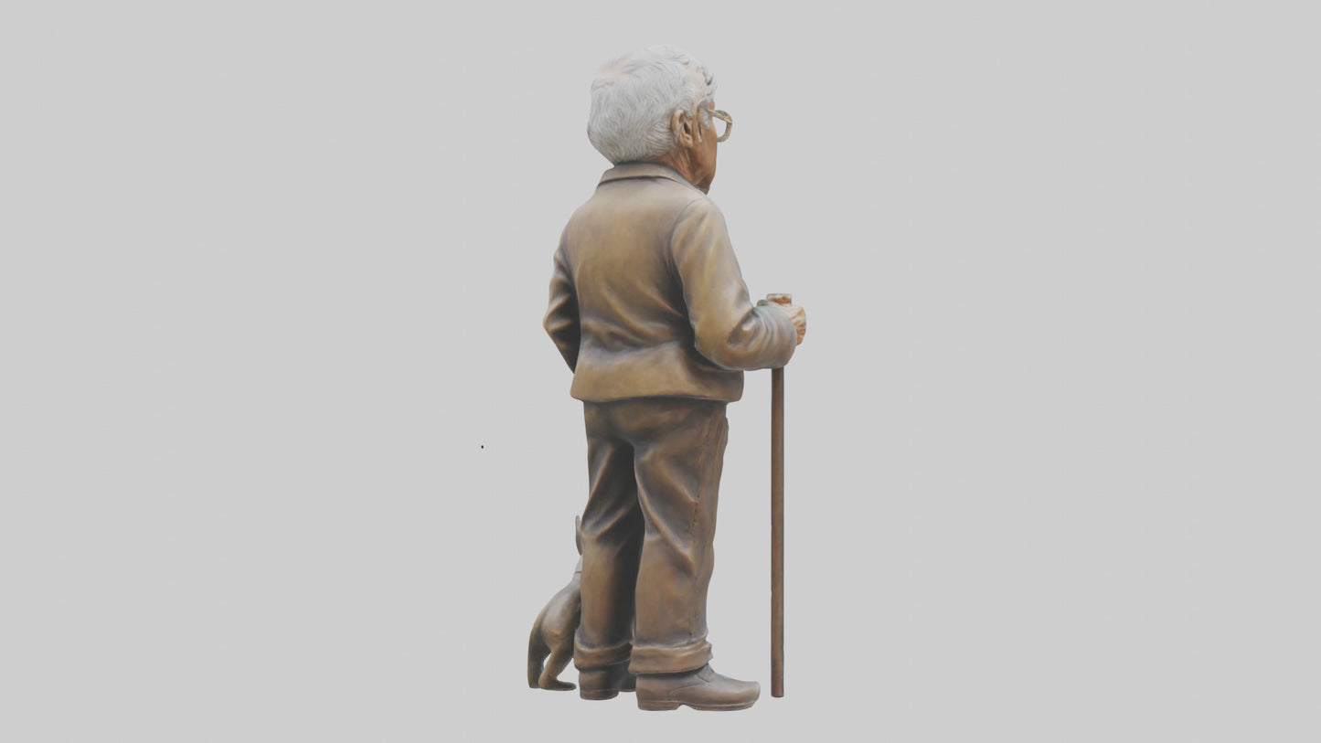 3D model Grandfather statue model VR / AR / low-poly