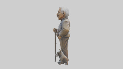 3D model Grandfather statue model VR / AR / low-poly
