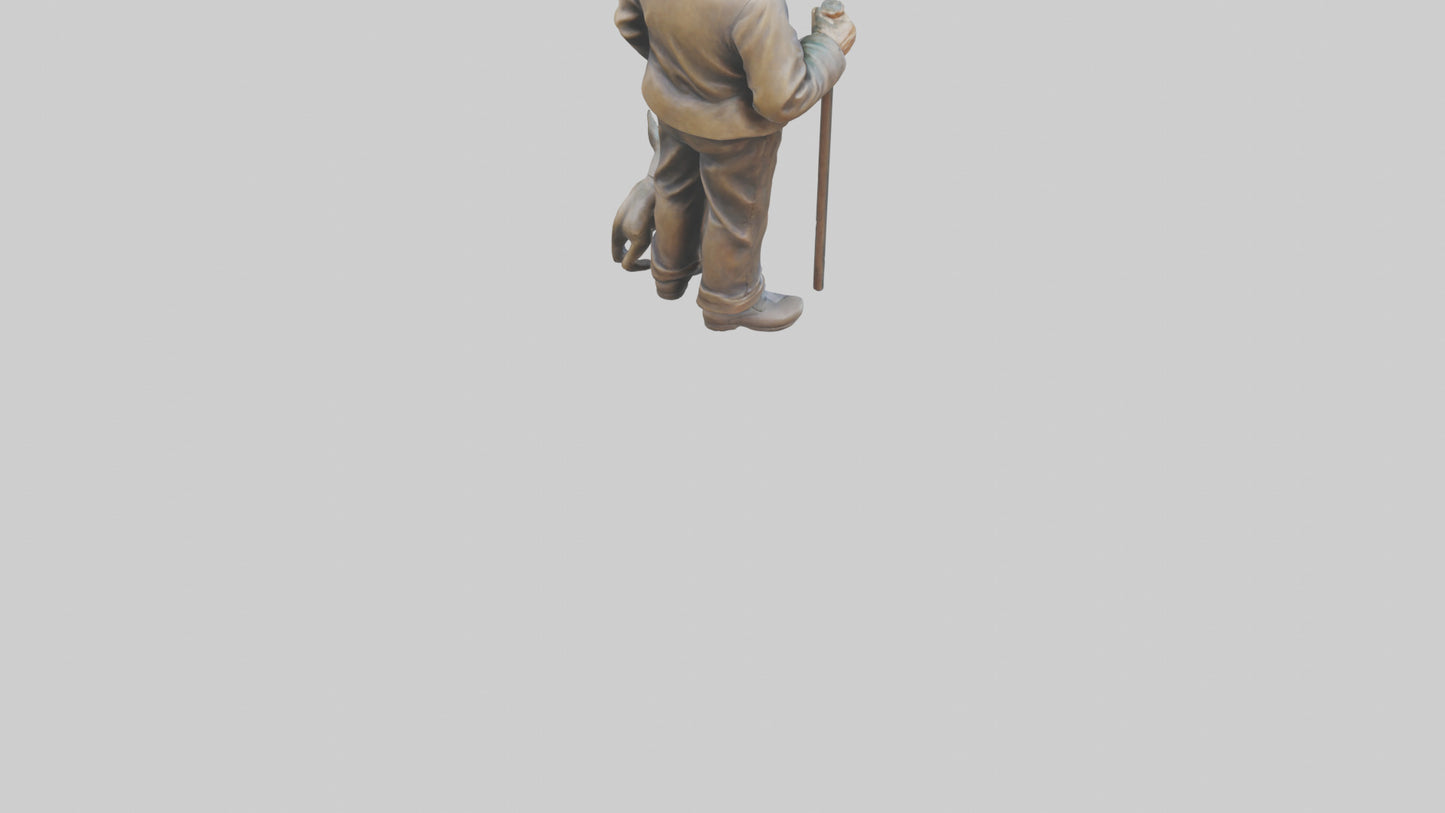 3D model Grandfather statue model VR / AR / low-poly