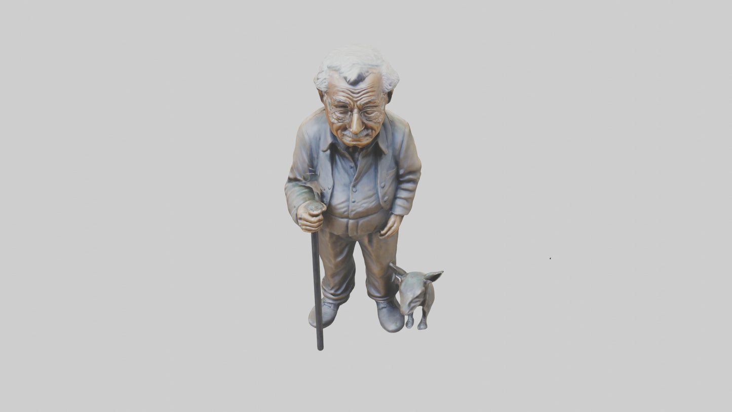 3D model Grandfather statue model VR / AR / low-poly