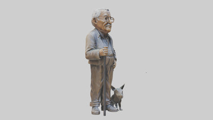 3D model Grandfather statue model VR / AR / low-poly
