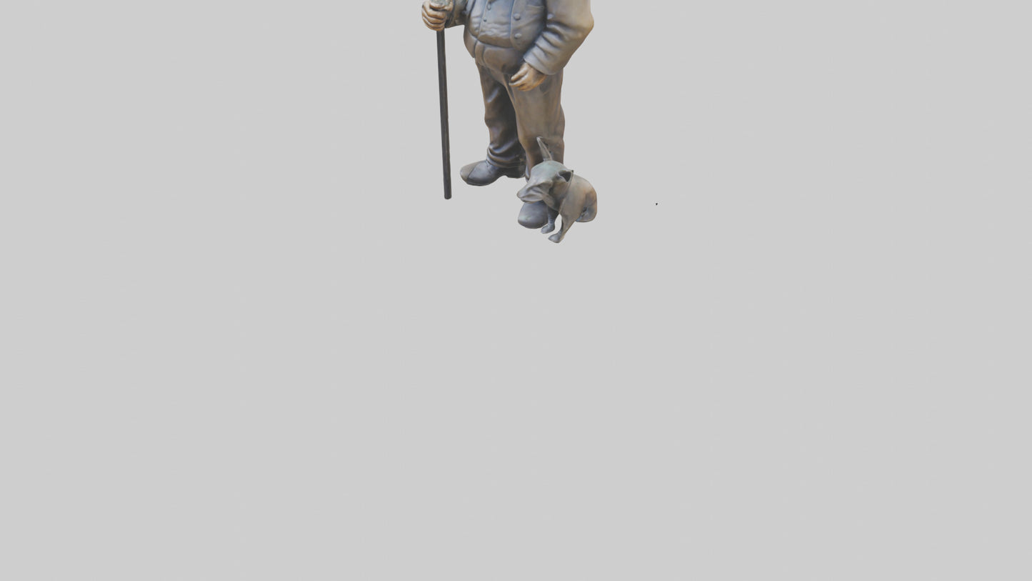 3D model Grandfather statue model VR / AR / low-poly