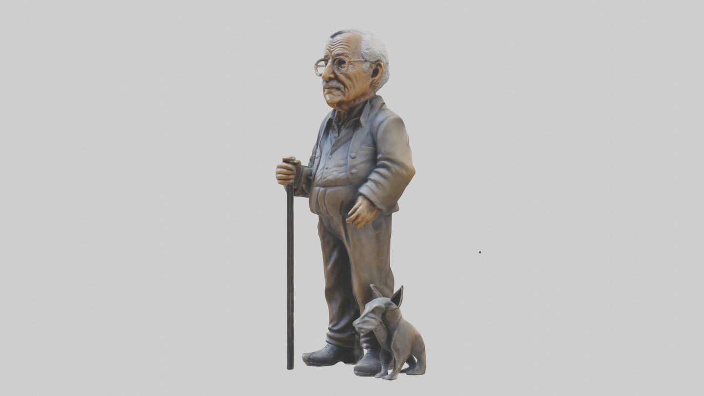 3D model Grandfather statue model VR / AR / low-poly