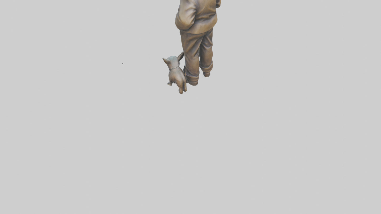 3D model Grandfather statue model VR / AR / low-poly