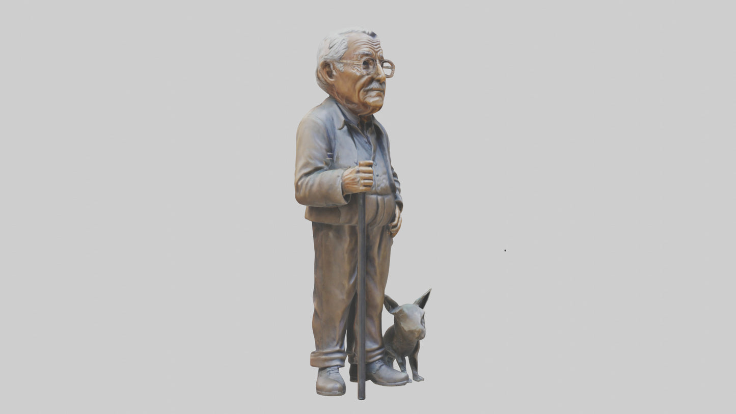 3D model Grandfather statue model VR / AR / low-poly