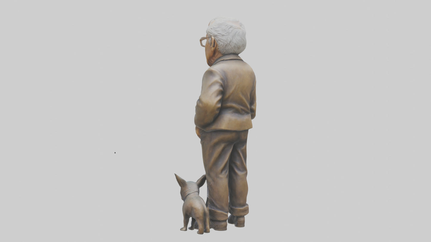 3D model Grandfather statue model VR / AR / low-poly