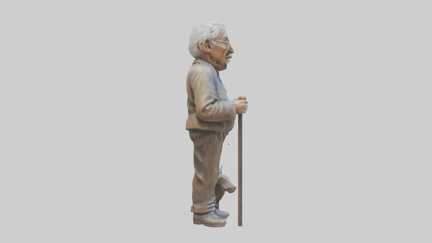 3D model Grandfather statue model VR / AR / low-poly