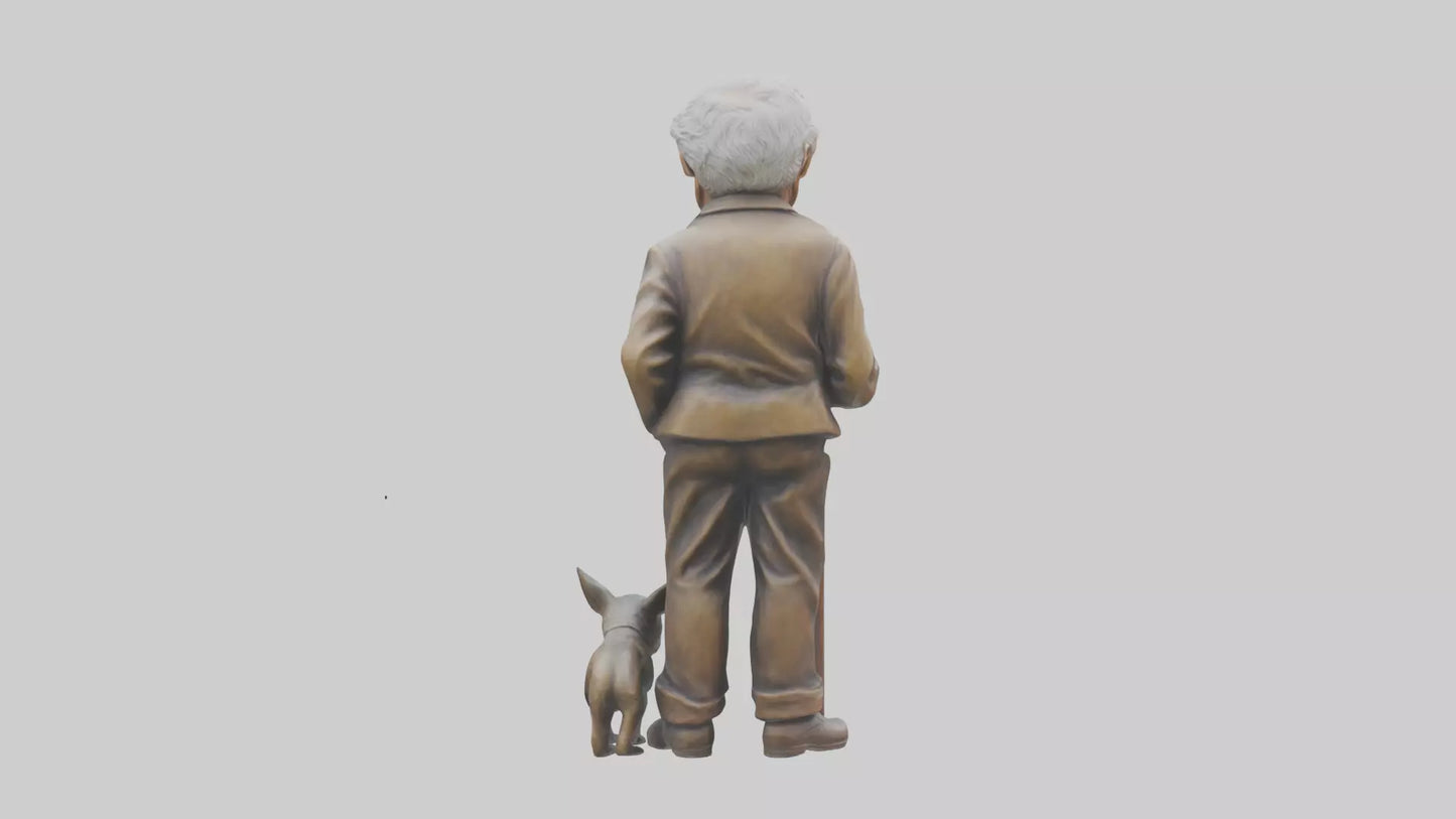 3D model Grandfather statue model VR / AR / low-poly