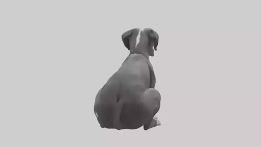 3D model Great Dane sitting model VR / AR / low-poly