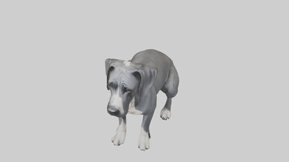 3D model Great Dane sitting model VR / AR / low-poly