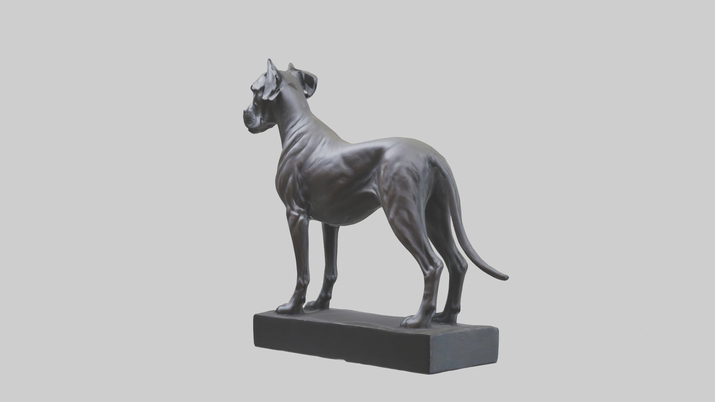 3D model Great Dane statue model VR / AR / low-poly