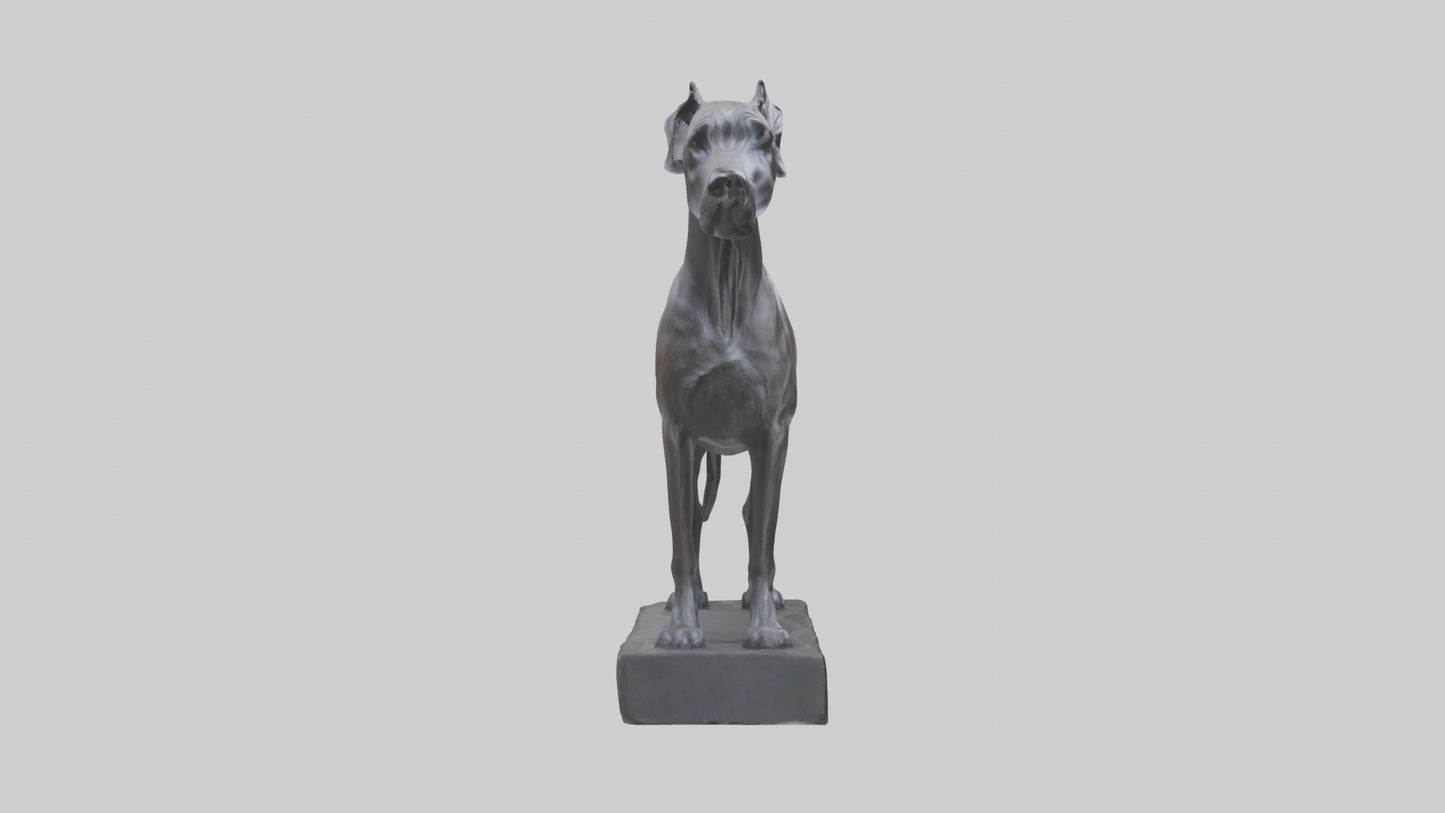3D model Great Dane statue model VR / AR / low-poly