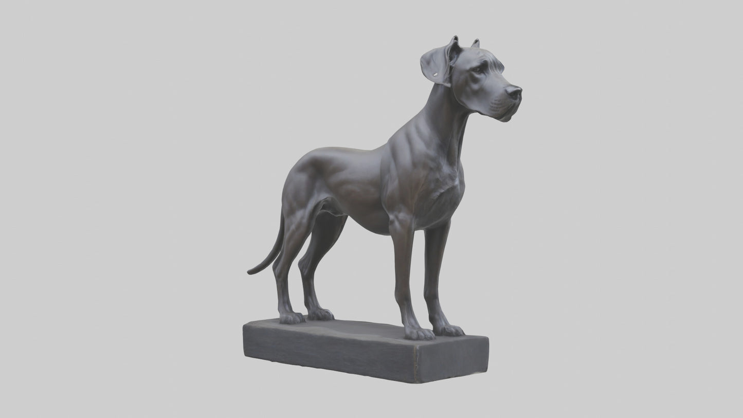 3D model Great Dane statue model VR / AR / low-poly